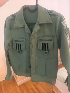 Utility Military-Style Jacket in Olive Green